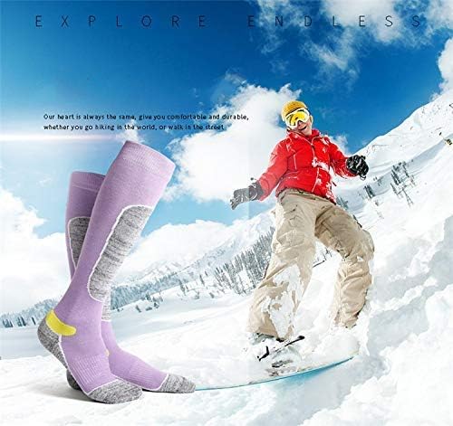 Чорап за скијање И Сноуборд, Топли Чорапи За Скијање Со Високи Перформанси На Коленото, Заштита Од Обложување, Апсорбира Шок, Вентилациони