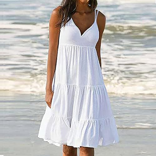 Летни фустани за жени градиент на плажа цветни маички со ракави без ракави, облечени во резервоарот за одмор, облечени облеки за одмор