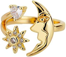 T3store гроздобер циркон starвезда Месечина прстени за жени злато кристално срцево прстен за накит додатоци - 5 - Распоредност -36333