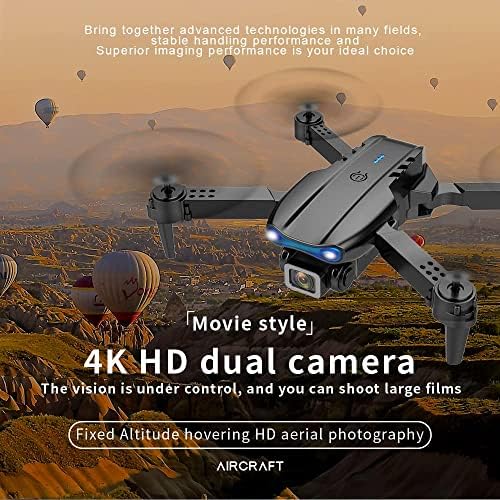 QIYHBVR мини дрон со камера за почетник возрасен, 4K HD FPV камера, преклопен RC хеликоптер за деца, Quadcopter со селфи за гестикулации,