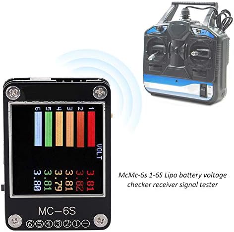 Проверувач на напон MC-6S, тестер за сигнал за приемник на напон на напон на батеријата 16S Липо, за SBUS PPM PWM и DSM приемници