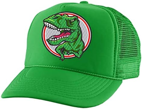 Allntrendds Dinosaur Trucker Hat извезена кул дино графичко летно капаче