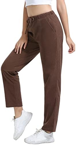 Cozziplus женски панталони за еластични половини за влечење на џемперите со џемпери на ногата Повлечете ги гроздобер панталони со