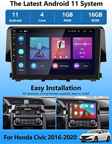 Андроид Автомобил Стерео Радио За Honda Civic -2020 со Безжичен Carplay Android Auto, 9 Инчен Екран На Допир Главна Единица Во DASH
