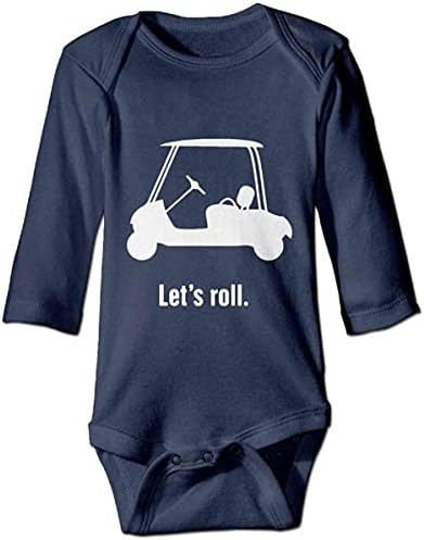 Ајде да тркаламе количка за голф бебешки боди со долги ракави ромпер -памучни облеки