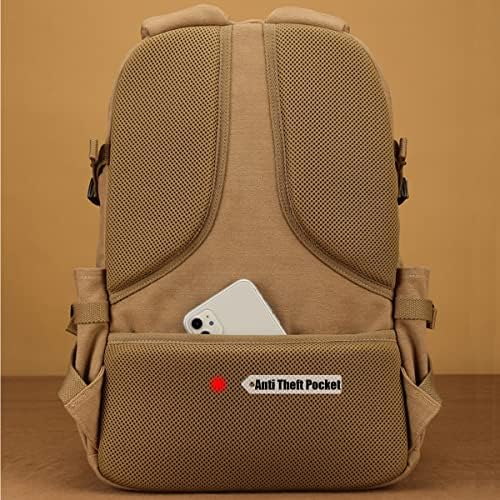 Ранец на платно од Xincada за мажи со ранец на лаптоп 15,6 инчи гроздобер колеџ ранец за патувања за патувања со секојдневен пакет