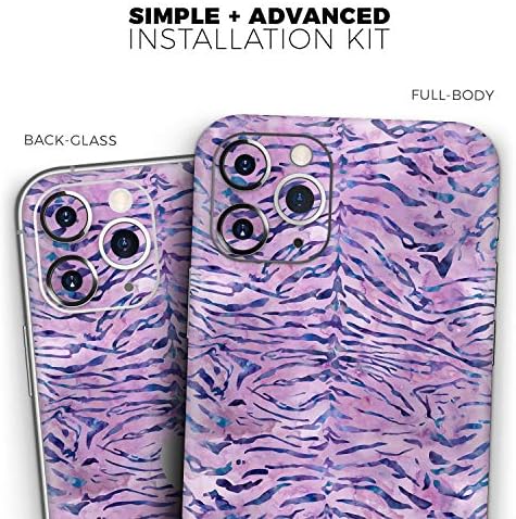 Дизајн Скинц виолетова акварела за тигар Шема на тигар заштитна винил декорална обвивка на кожата компатибилен со Apple iPhone 11 Pro Max