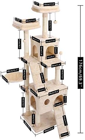 Еросо брза испорака миленичиња мачки дрвја играчки Кондо куќа за мачки мачиња гребење на пунктови играчка мулти-нивоа кула куќа цврсти стабилни