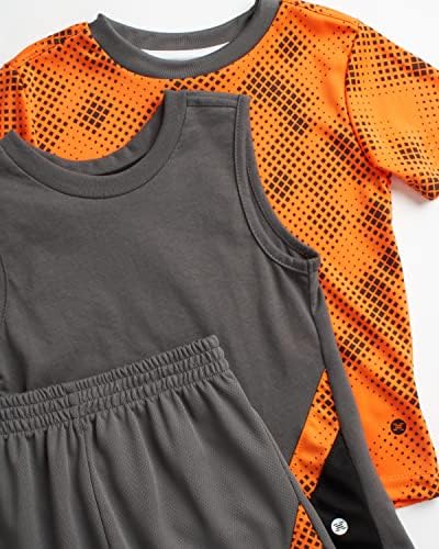 Активни шорцеви на бебето RBX, сет - маица со кратки ракави, сет за перформанси за перформанси на резервоарот и шорцеви