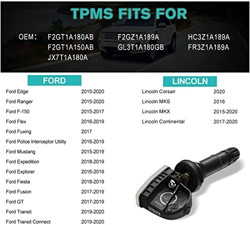 Aulink F2GT1A180AB TPMS Сензор за набудување на притисокот на гумите за 2015-2020 година Ford F-150 Edge Ranger Flex Mustang Explorer Lincoln