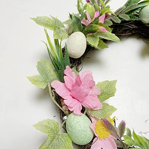 Есен влезна врата Велигденски венец пролет украсување симулација Велигден јајце пролетен венец фарма куќа декор wallид декор подарок