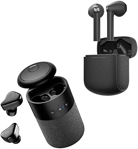 BJ 2 во 1 Bluetooth звучник и ушите, мини звучници Bluetooth безжичен преносен 360 опкружувачки звук стерео со микрофон, 12-часовен