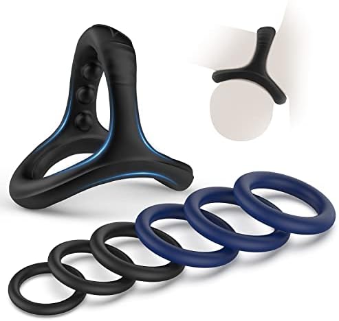 Прстени со силиконски пенис поставени со 7 различни големини петелски прстени за подобрување на ерекцијата, долготрајна посилна машка