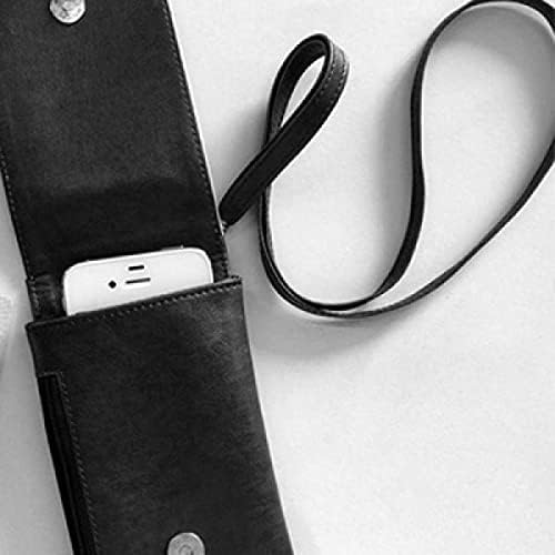 Желка црно -бело животно телефонски паричник чанта што виси мобилна торбичка црн џеб