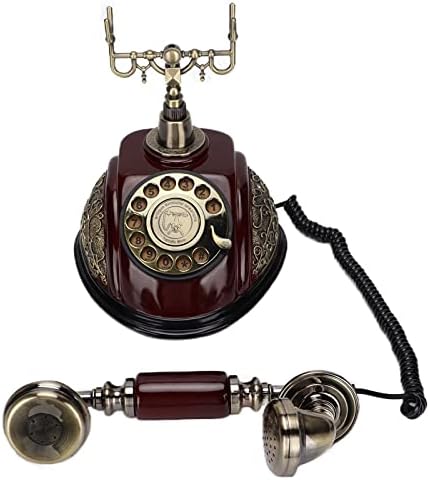 MS - 5301A Гроздобер телефон, ротатибилно бирање антички европски стил фиксна телефонска линија, со кабел во САД, за украси за внатрешни работи