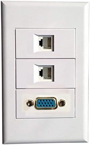 Ѕидна Плоча со 2 Rj11 + VGA Модули, Телефонски Cat3 Клучни Конектори Приклучок/Приклучок Ѕид Монтирање Фејсбук Капак За Кабелски