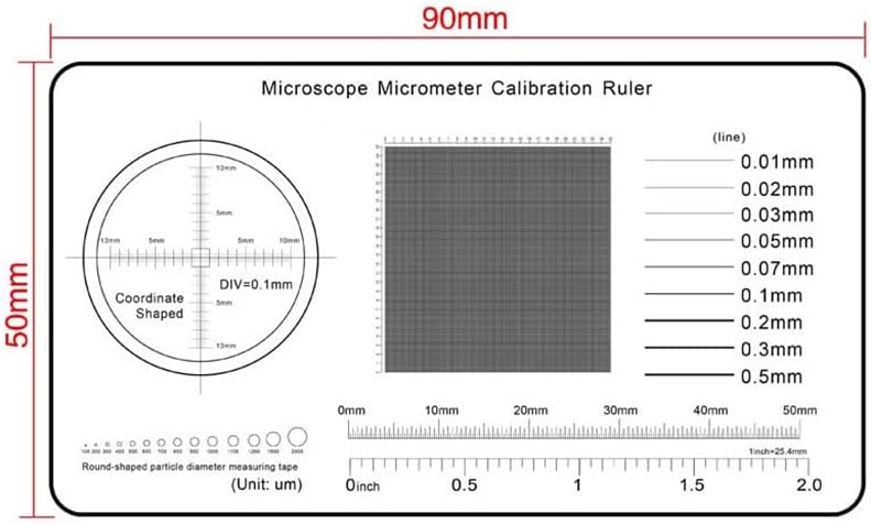 Лабораториска Микроскопска Опрема 0,1 мм Микроскоп Професионален Микрометар Калибрација Филмска Линија Ширина Мерење Честички