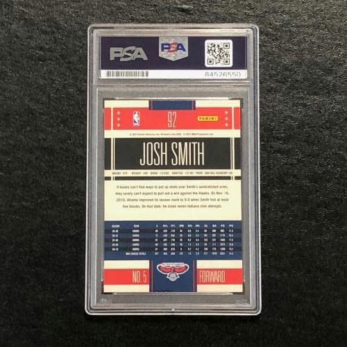 2010-11 Панини Класици 92 Jош Смит потпишаа автоматска картичка ПСА/ДНК -плочи Хоукс - Кошарка за дебитантски картички за кошарка