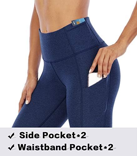 ИГА хеланки со џебови за жени со високи половини јога панталони за жени за кревање на задник за кревање на тренингот за жени со