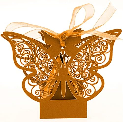 Авто-плаза 50 Парчиња Пеперутка Ласерски Сече Корист Кутии Роденден Свадба Подарок Бонбони Кутии