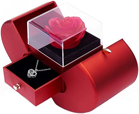 Зачувана Црвена Роза со Те Сакам Ѓердан 100 Јазици, Подароци За Денот На Вљубените За Неа, Подароци За Мама Сопруга Жени Сестра Баба