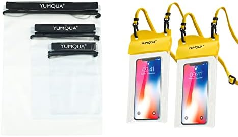 YUMQUA 3 Парче Сет Водоотпорни Кеси Пакет со 2 Пакет Голем Водоотпорен Телефон Торбичка