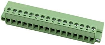 X-Ree 300V 15A 5.08mm терен 16-пински PCB завртка за завртки за завртки за завртки Зелена (300 ν 15A 5.08mm терен 16-пински PCB