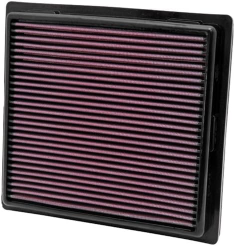 Филтер за воздух на моторот K&N: Зголемете ја моќноста и влечење, печење, премија, филтер за замена на воздухот: Компатибилен со 2010-2019 Jeep/Dodge SUV V6/V8, 33-2457