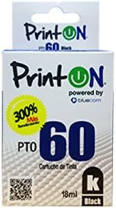 PrintOn Inkjet Кертриџ PTO60B компатибилен со CC640WL HP 60 Црна