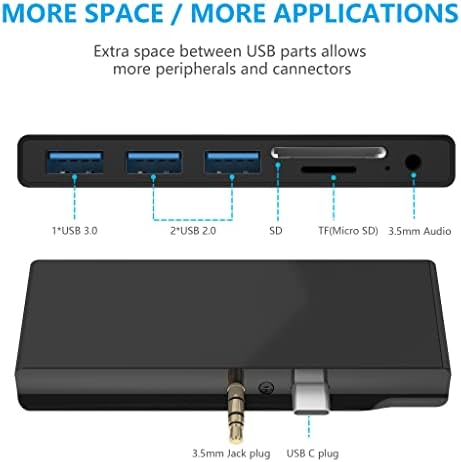 Површина Оди/Површина Оди 2 / Површина Go3 USB Адаптер, 6-во-2 Површина Оди/Оди 2/Go3 Додатоци СО USB 3.0+2 USB2. 0 Порти, 3.5 mm