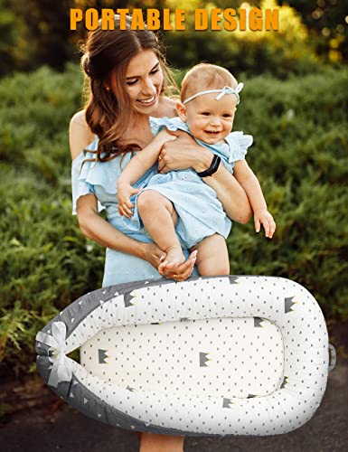 Goxteam Бебе Безделник Покритие Бебе Гнездо Покритие Мека Памучна Машина За Перење Бебе Безделник, Лесно За Бебе Безделник Замена-Боја Круна