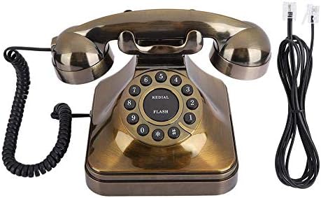 Антички бронзен телефон Cuifati, телефонски телефонски телефон, гроздобер класичен ротирачки бирање дома, ретро старомодни фиксни