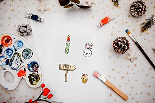Hying пролетни роденденски зборови јасни марки за правење картички, бонбони со балон Транспарентни гумени марки за Bullet Journal DIY