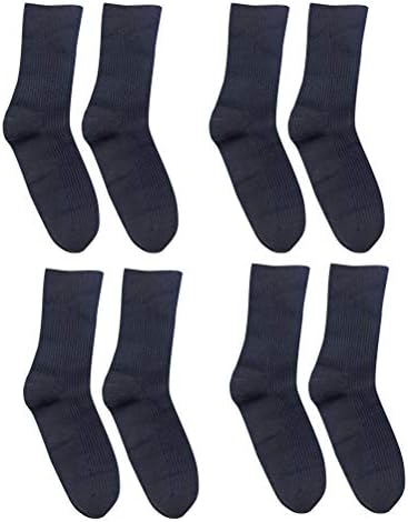 Doitool 4 пара дијабетични памучни чорапи кои не се обврзувачки екипаж чорапи за пациенти постари лица бремени жени црна