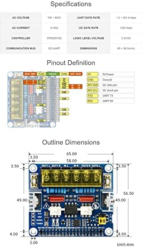 Двојни канали со бранови на бранови, двонасочна триачна капа за Raspberry Pi Integrated MCU со контрола на команди UART / I2C