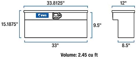 UWS EC10993 33-Инчен Мат Црн Тежок Ѕид Алуминиумски Riv Странична Алатка Кутија За Избери Поларис Ренџер, Ригиден Капак
