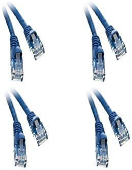 Cat5e Hi-Speed Lan Ethernet Лепенка Кабел, Snagless/Обликувани Подигање, 5 Нозе, Сина, 10 Пакет