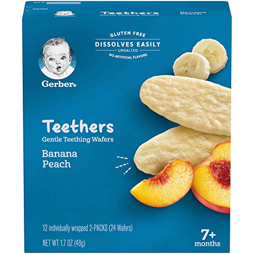Gerber Teethers нежни нафта за заби - праска од банана, 6 пребројувања и лилчиња, благ чедар и зеленчук натопи, 8 брои