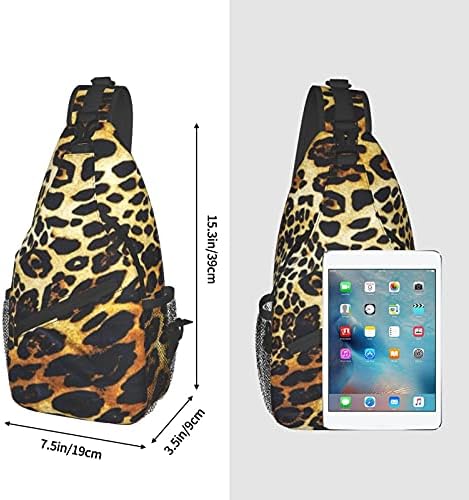 Blublu голема торба за прашка, прилагодлива и реверзибилна лента за рамо за ракување со ранец на ранец на ден - леопард печатење