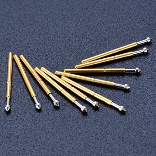KOLESO 100PCS P75-E2 Пролет тест сонда злато позлатена POGO PIN 1,3 mm конусна глава 1.0 mm Thimble за алатка за напојување