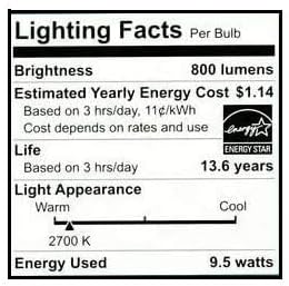 LED ТЕХНОЛОГИЈА ECOSMART 60W Еквивалент Мека Бела А19 Енергија Ѕвезда И Затемнета LED Сијалица