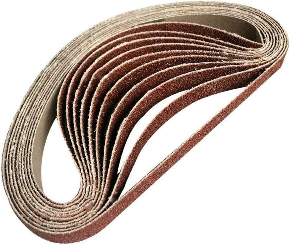 Sogudio Абразивен појас на ременот 10 пакет 330 * 10mm 520 * 20мм кафеави алуминиумски ремени за пескарење 60-1000 мелење и замена за полирање