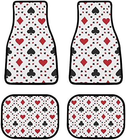 Покер картички Комплетен сет од 4 парчиња автомобили подни душеци автомобилски тепих предни и задни подни лагер