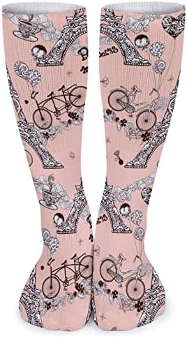 Париз кула велосипедски цевки чорапи екипаж чорапи што дишат атлетски чорапи чорапи на отворено за унисекс
