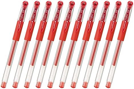 Mitsubishi Pencil Uni-Ball Signo UM15105.15x10 Пенкало за гел, 0,02 инчи, црвена, сет од 10