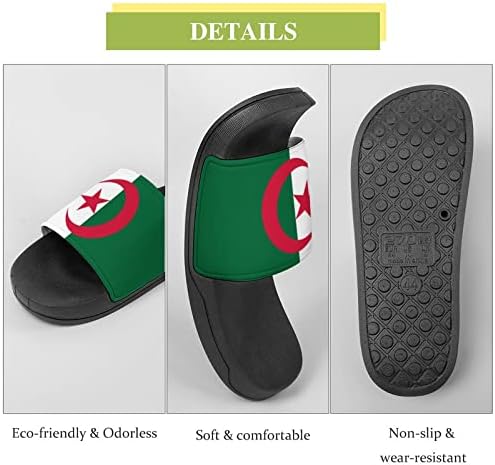 Знаме На Алжир Возрасни Пвц Домашни Влечки Сандали За Туширање На Плажа Лето Нелизгачки Влечки На Отворено За Мажи Жени