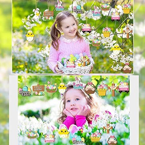 Декорации со топки за возрасни 24 парчиња велигденски дрвени украси Велигденски јајца џуџести градина двор лого Велигден среќен DIY на