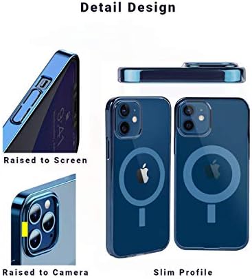 Cooba iphone Case, компатибилен со iPhone 12 и iPhone 12 Pro, компатибилен со додатоци на Magsafe, тенок тенок капак, заштита на фотоапарати и екран, 6.1inch