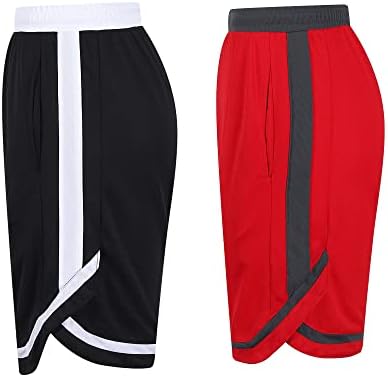Кошаркарски шорцеви од 12-тина машка машка 12 “со џебови за џебови кул атлетски трчање шорцеви за брзо сушење брзо суво