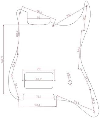 Dopro 11 дупка St Strat one Humbucker Pickguard Pickguard Scratch Plate за FD Dellonge Dark Tortoise